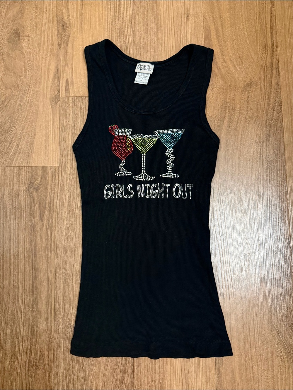 Black 'Girls Night Out' Sleeveless Tank Top